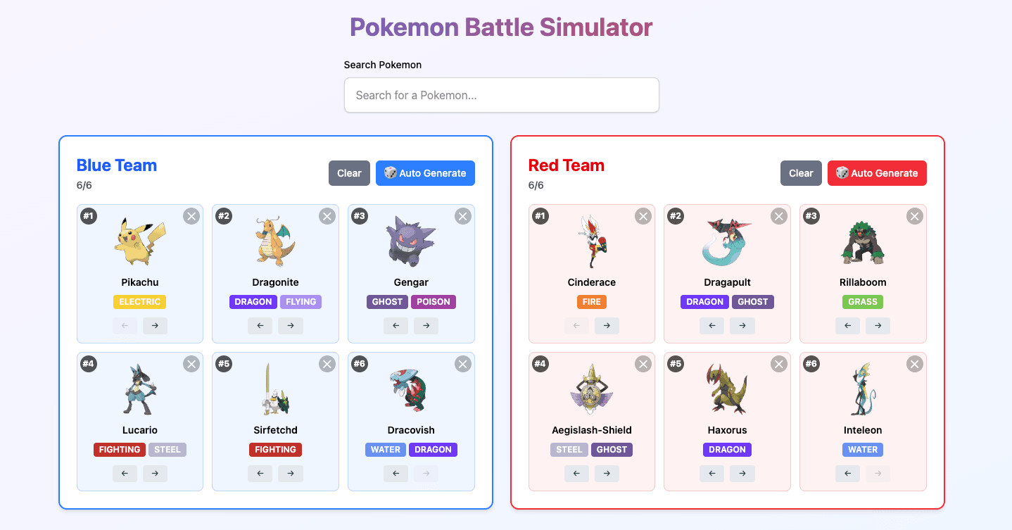Pokemon Battle Simulator
